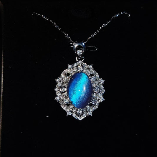 Big Blue Glitter Butterfly Necklace, Dream Butterfly Custom Design 1